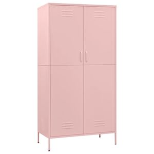 vidaXL Roupeiro 90x50x180 cm a&ccedil;o rosa