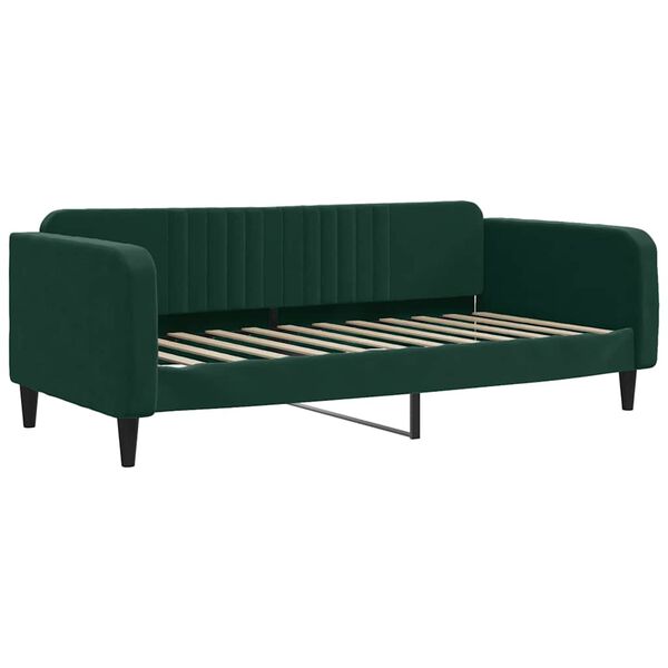 vidaXL Sof&aacute;-cama c/ gavet&atilde;o e gavetas 90x200 cm veludo verde-escuro