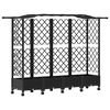 vidaXL Cama Elevada com Treli&ccedil;a e Telhado Preto 203,5 x 40 x 129 cm PP