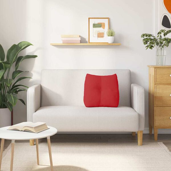 vidaXL Travesseiro para Costas Vermelho 45 x 24 x 50 cm tecido