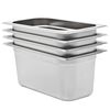 vidaXL Recipientes gastronorm 4 pcs GN 1/3 150 mm a&ccedil;o inoxid&aacute;vel