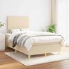 vidaXL Cama boxspring com colch&atilde;o 120x190 cm tecido cor creme