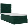 vidaXL Estrutura cama otomana colch&otilde;es 80x200cm veludo verde escuro