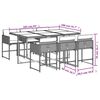 vidaXL 7 pcs conjunto de jantar p/ jardim c/ almofad&otilde;es vime PE cinza
