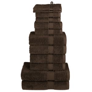 vidaXL 12pcs Conjunto toalhas banho premium SOLUND 600 gsm castanho