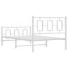 vidaXL Estrutura de cama com cabeceira e p&eacute;s 100x190 cm metal branco