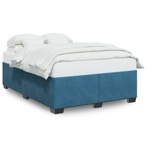 vidaXL Estrutura de cama 160x200 cm veludo azul