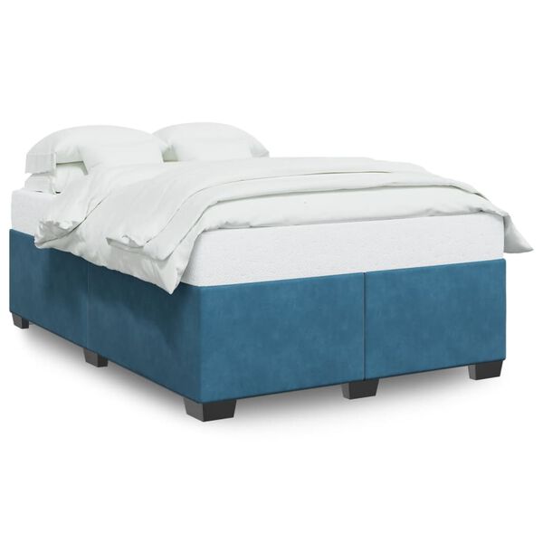 vidaXL Estrutura de cama 160x200 cm veludo azul