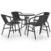 vidaXL 5 pcs conjunto de jantar para jardim preto