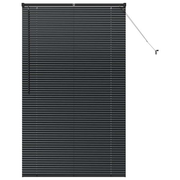 vidaXL Persianas venecianas com cortinas Preto 175 x 105 cm Alum&iacute;nio