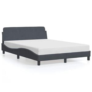 vidaXL Estrutura de cama Dover 140x200 cm veludo cinzento-escuro