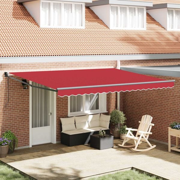 vidaXL Toldo Vermelho 450 x 300 x 165 cm Poli&eacute;ster e Metal
