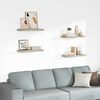 vidaXL Prateleiras parede suspensas 4 pcs 60x23,5x3,8 cm MDF carvalho