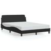 vidaXL Estrutura de cama Dover 137x190 cm couro artificial preto