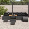 vidaXL Conjunto de Sof&aacute; de Jardim 9 pcs Preto vime PE