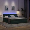 vidaXL Cama com luzes de tira LED Verde Escuro 180 x 200 cm Veludo