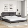 vidaXL Estrutura de cama sem colch&atilde;o Hvar 180x200cm couro artificial cinzento