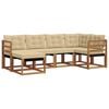 vidaXL Conjunto de Sof&aacute;s para Exterior 6 pcs Natural e Bege