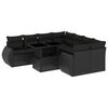 vidaXL 9 pcs conjunto de sof&aacute;s p/ jardim c/ almofad&otilde;es vime PE preto