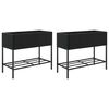 vidaXL Canteiro de jardim com prateleira 2pcs 90x40x75cm vime PE preto