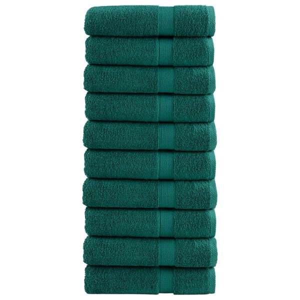 vidaXL Toalhas de banho premium SOLUND 10 pcs 70x140 cm 600 gsm verde
