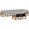 vidaXL Conjunto de Sof&aacute;s para Exterior 8 pcs Natural e Cinzento-Claro