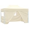 vidaXL Tenda pop-up dobr&aacute;vel com 4 paredes laterais 3x4,5 m branco nata