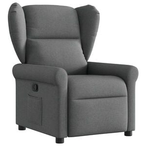 vidaXL Poltrona reclin&aacute;vel tecido cinzento-escuro