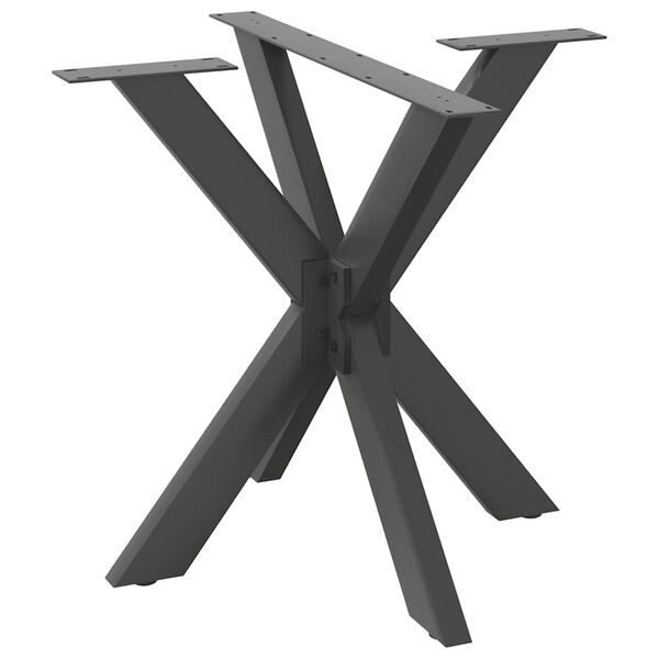 vidaXL P&eacute; de mesa de jantar em formato de aranha, antracite, 85x85x(72-73) cm, a&ccedil;o