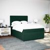 vidaXL Cama com molas/colch&atilde;o 140x200 cm veludo verde-escuro