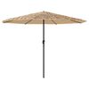 vidaXL Guarda-sol c/ luzes LED e poste de a&ccedil;o 324x324x247 cm castanho