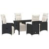 vidaXL Conjunto de Jantar para Jardim 5 unid. Preto vime PE