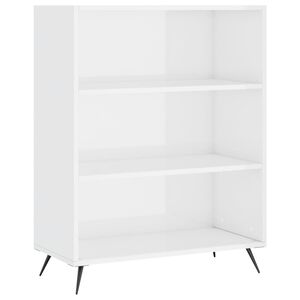 vidaXL Estante 69,5x32,5x90 cm derivados de madeira branco brilhante