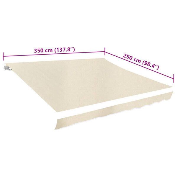 vidaXL Lona para toldo creme 350x250 cm