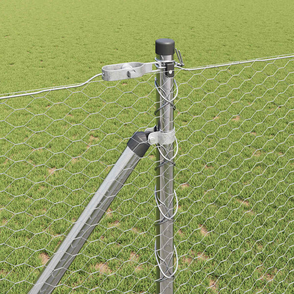 vidaXL Poste de Cerca Prateado 10 x 1,4 m (malha de 25 mm) A&ccedil;o