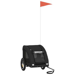 vidaXL Reboque bicicleta p/ animais tecido oxford/ferro preto