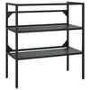 vidaXL Estrutura p/ lavat&oacute;rio casa de banho ferro 79x38x83 cm preto