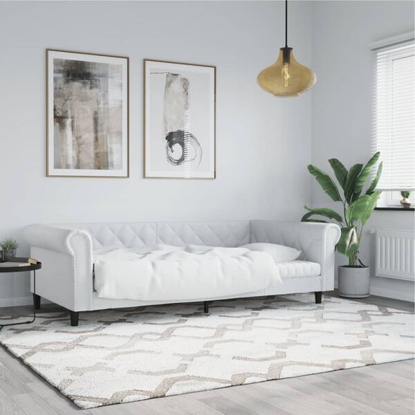 vidaXL Sof&aacute;-cama 80x200 cm couro artificial branco