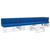 vidaXL 4 pcs conj. lounge paletes + almofad&otilde;es pinho impregnado branco
