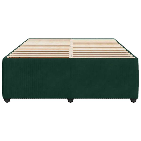 vidaXL Estrutura de cama sem colch&atilde;o 140x190 cm veludo verde-escuro