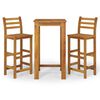 vidaXL Conjunto de bar para jardim 3 pcs madeira de ac&aacute;cia maci&ccedil;a