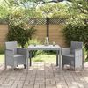 vidaXL Conjunto de Jantar para Jardim 3 pcs Cinzento-claro Rattan Polt