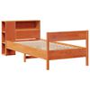 vidaXL Cama com estante sem colchão 75x190cm pinho maciço castanho-mel