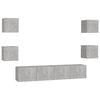 vidaXL 6 pcs conjunto de m&oacute;veis de TV contraplacado cinzento cimento