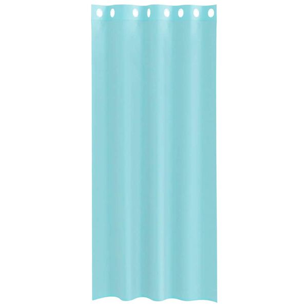 vidaXL Cortinas de voile com ilh&oacute;s 2 pcs turquesa