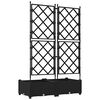 vidaXL Vaso de Jardim 2 pcs Preto 80 x 40 x 125,5 cm A&ccedil;o