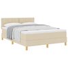 vidaXL Cama Box com colch&atilde;o com cabeceira Creme 140 x 190 cm tecido