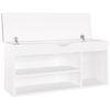 vidaXL Banco sapateira c/ almofad&atilde;o contraplacado 104x30x49 cm branco