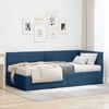 vidaXL Estrutura de Cama de Canto com Colch&atilde;o Manual 2 pcs Azul Veludo
