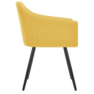 vidaXL Cadeiras de jantar 6 pcs tecido amarelo